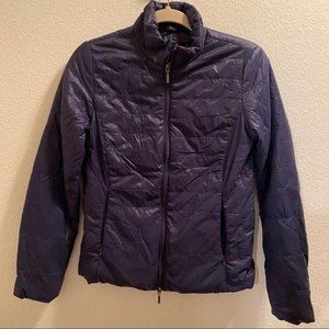 Lightweight navy blue puffer jacket double zip S